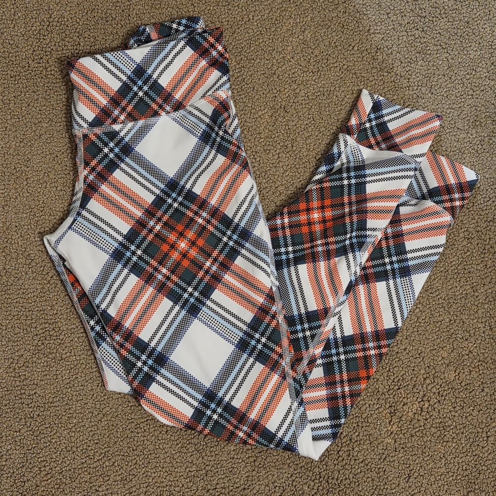 Reebok Plaid Leggings in Red, Black, Green, and Blue